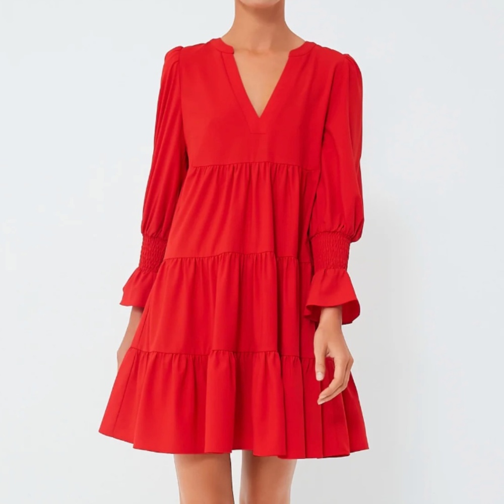 Pomander Place Red Crepe Kenzo Dress - NWOT - Size M